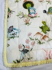 Baby Crib Blanket Quilted Animal Pattern Yellow Edging 33x41    Vtg Kozee Komfort