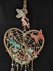 Kirks Folly Fairy Dream Catcher Wind Chime Heart Web Suncatcher Goldtone