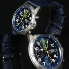 Seiko Chronograph Snd379r Blue Dial Stailess Steel Quartz Men Watch New