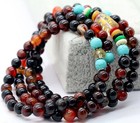 6mm Tibetan Buddhist 108 Black Red Agate Prayer Beads Amulet Necklace bracelet