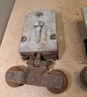2 Antique Adjustable Cast Iron Barn Door Hanger Roller Hardware Tool Collectible