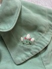 Vintage 1950s Mint Green Velvet Swing Coat Hand Embroidery Toddler 18 Mo -2t