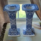 Spode Judaica Shabbat Candle Holders Blue White Star Of David