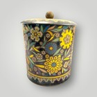 Vintage Floral Tin Container Made In England With Lid Designed By Daher Of Ny