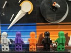 Lego Lot 5 Classic Spacemen - Purple Orange Black Medium Grey And Green