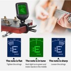 1x Clip-on Lcd Digital Tuner For Guitar Bass Violin Ukulele Chromatic At-01a New