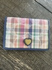 Y2k Coach Poppy Plaid Bifold Card Holder  Multicolor heart  See Notes For Cond 