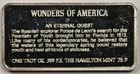 75-p Fountain Of Youth Wonders Of America Hamilton Mint 999 Fine Silver Bar