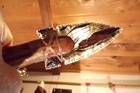 Triple Flow Obsidian Fox Ear Neck Knife Flint Knapping Black Powder Mountain Man