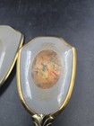 Victorian Vanity Set Hair Brush And Hand Mirror Gold Trim Vtg