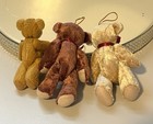 Lot Of 3 Miniature 3    Jointed Teddy Bears Figures 