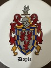 Vintage Doyle Family Crest Coat Of Arms Plaque Wooden Ceramic Tile Shield Clan