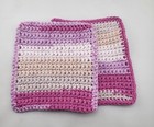 Set Of 2 Handmade Crochet Cotton Dishcloths Washcloths 5 Inches Quiet Dahlia