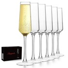 Elegant Champagne Flutes Set Of 6 - 7 5oz Toasting Glasses For Weddings  Birthda