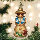 Old World Christmas Blown Glass Ornament For Christmas Tree  Sand Snowman