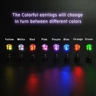 Color Changing Lighting Up Led Earrings Studs Flashing Christmas Xmas Gift Party