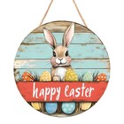 Happy Easter Decor Wooden Hanging Welcome Sign  Front Door Bunny Sign Wood