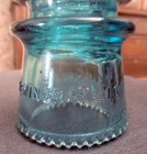  hemingray-number 16  Glass Insulator  Blue Aqua Insulator - 4  Tall