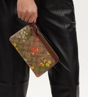 Nwt Coach  Cr926  Double Corner Zip Wristlet  In  Signature R With Floral Print 