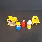 Vtg Lot 5pc Fisher Price Little People Rocking Horse Highchair Baby