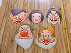 1937 Walt Disney Snow White And The Seven Dwarfs Premium Masks Lot Of Five 10 