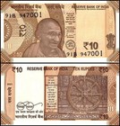 India 10 Rupees  2021  P-109n  Unc Plate Letter E X 10 Pcs
