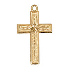  925 Gold Plated Sterling Silver Cross Medal Pendant Necklace  18  Chain W  Box