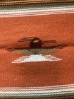 Vtg  Wool Chimayo Thunderbird Rug tapestry Orange  Brown  Sage   Cream 19   x10   