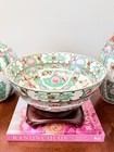 Chinese Famille Rose Medallion Bowl Decorated Hong Kong Floral Pattern