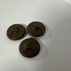 Antique Metal Shank Buttons Set Of 3 Brown Round Vintage Sewing