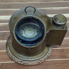 Vintage Brass Great Lakes Compass On Wood Mount