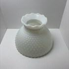 Vintage White Milk Glass Hobnail 2 75  Fitter Lamp Shade   Ruffled