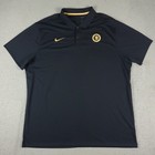 Nike Chelsea Fc Polo Shirt Mens Size 2xl Black Gold Swoosh Soccer Short Sleeve