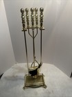 Vintage Brass Fireplace Tool Set Mcm