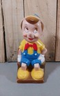 Vintage Disney Pinocchio   Goofy Plastic Coin Bank 