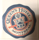 Two Original Vintage Queen s Hotel Luggage Label   Sticker Montreal Canada