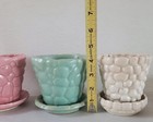 Vintage Lot  3  Mccoy  Pink Green White Bubble Pebble Planter Flower Pot Pottery
