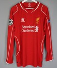 Liverpool 2014 2015 Home Football Shirt  8 Gerrard Warrior Jersey Size L Long