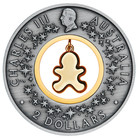 2026 Christmas 2oz Silver Antiqued Coin Ms70 Gingerbread  2 Colored Coin