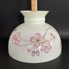 Vintage 10  Fitter Pink Dogwood Hurricane Oil Or Electric Glass Dome Lamp Shade