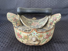 Vintage Antique Cast Iron Coal Fired Sad Iron Double Spout Trivet Hand Painted 