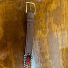 Vtg Southwestern Western Leather Beaded Belt Size 40 Native American 