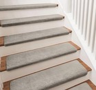Pure Era Bullnose Plush Carpet Stair Treads Cover Set Non-slip Tape Free 8colors