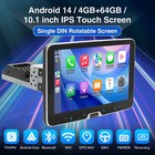 Single 1 Din 360   Rotatable 10 1   Android14 Car Stereo Gps Wifi Bt 4 64g Camera