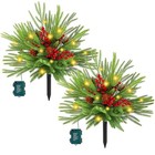 2 Pack 24  Artificial Norfolk Pine Christmas Tree Urn Filler With Lights  