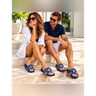 Polo Ralph Lauren Men   s Size 12 Navy Tropical Print Slide Sandals Nwt