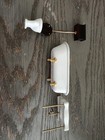 F w  Koch Handmade Dollhouse Bathroom Set Bathtub Toilet Sink White Gold Black
