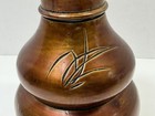 Vintage Chinese Pewter Tea Caddy Lidded Jar Etched Bamboo Nature Copper Color