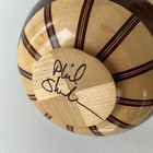 Beautiful Hand Turned Segmented Wooden Bowl Signed Phil 8 5 X 3 In Handcrafted