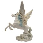 Beautiful Glossy White Horse Pegasus Mythology Fantasy Resin Sculpture Figurine